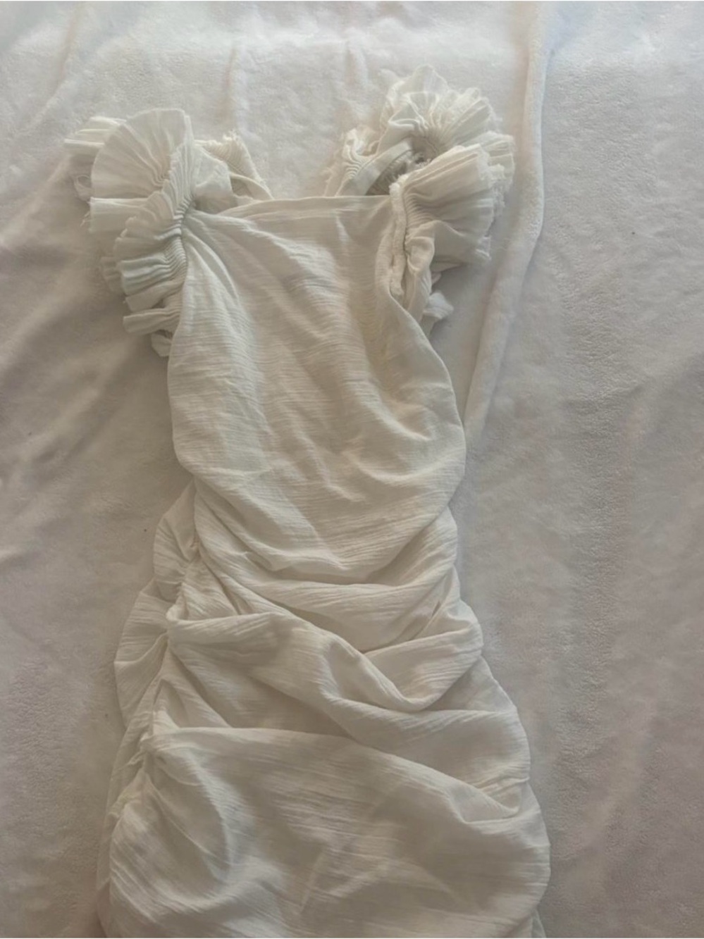 Isabel Marant Cream Ruffled Shoulder Ruched Top